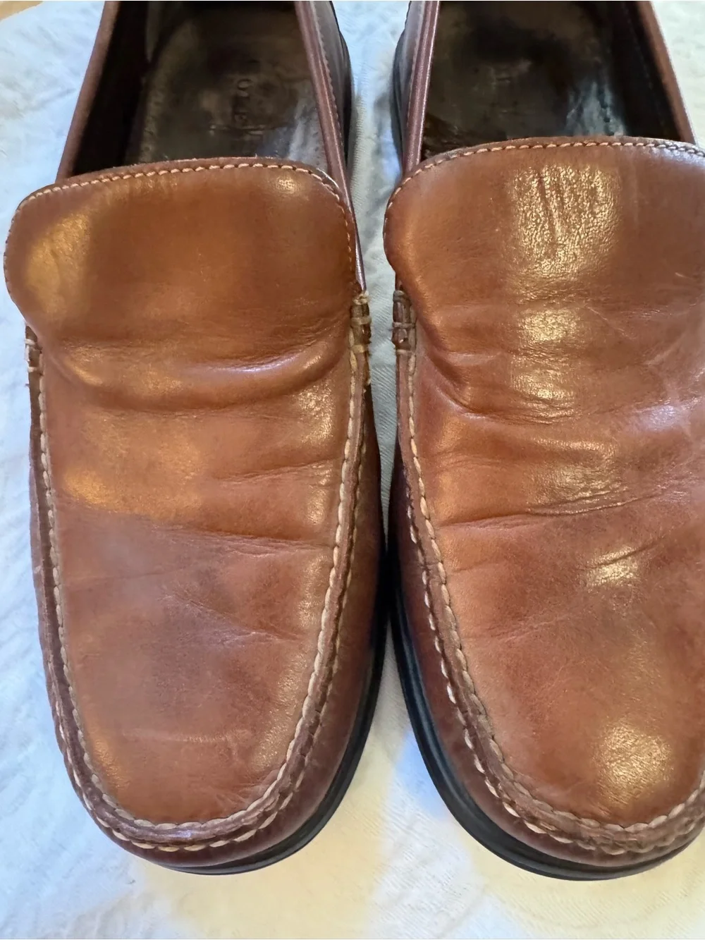 Cole Haan Men’s Brown Leather Slip-On Loafers Moc Toe Comfort Shoes Size 9